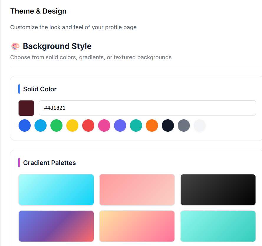 Theme and design customization